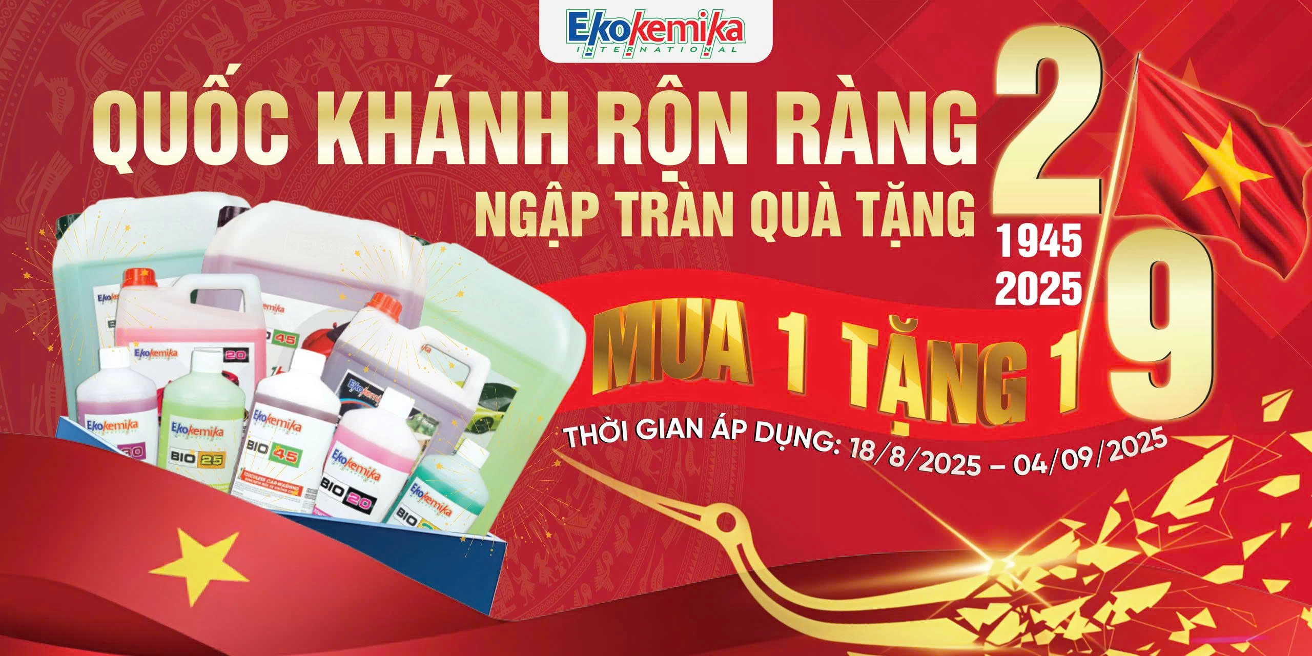 QUỐC KHÁNH RỘN RÀNG - NGẬP TRÀN ƯU ĐÃI CÙNG EKOKEMIKA VIỆT NAM