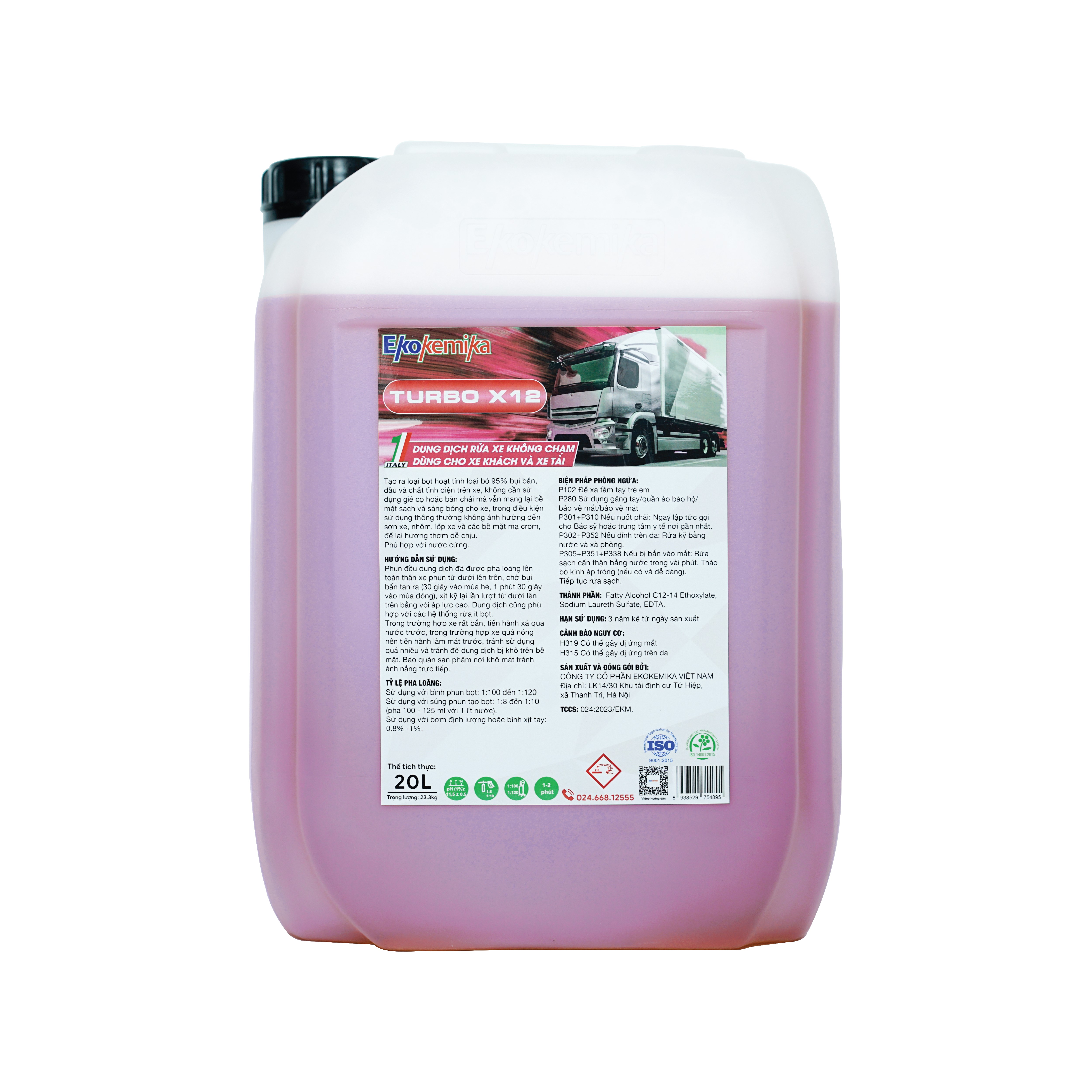 Dung dịch rửa xe không chạm cho xe tải và xe khách TURBO X12